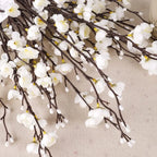 Artificial Plum Blossom 21.7'' Fake Wintersweet Long Stem Plastic  Flowers for Home Hotel Office Wedding Party Garden Decoration