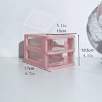 Clear Stacking Drawer Organizer - Multi-Tier PP Storage Box for Office/Beauty Products, Modular Desktop System (2-5 Layers)