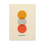 Abstract Orange Bauhaus Geometric Poster Pop Art Sunrise & Bicycle Wall Art Prints for Modern Living Room Dormitory Home Decor