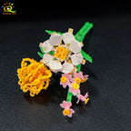 HUIQIBAO MOC Flower with pot Micro Building Block Sunflower Mini Model Bricks set Flowers Toys for Adults home Desk Decoration