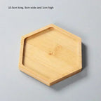 Multi Bamboo Tray Wood Saucer Flower Pot Tray Cup Pad Coaster Plate Kitchen Decorative Plate Creative Coaster Coffee Cup Mat