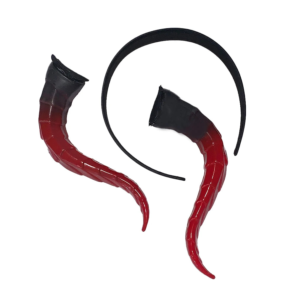Demon Horns Headpiece Cosplay Animal Antelope Cow Devil Headwear Halloween Headdress Carnival Party Costumes Props Gifts