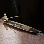 Fashionable Small Boat Incense Burner Fishing Old Man Style Incense Burner Home Indoor Sandalwood Incense Insert Incense Burner