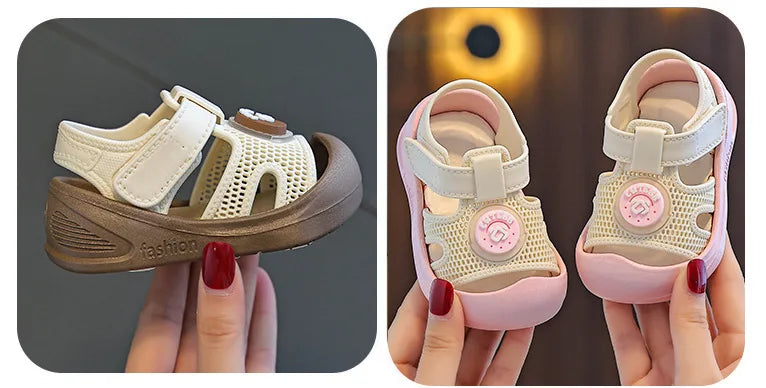 Baby First Walker Sandals Closed Toe Summer Shoes for Toddlers