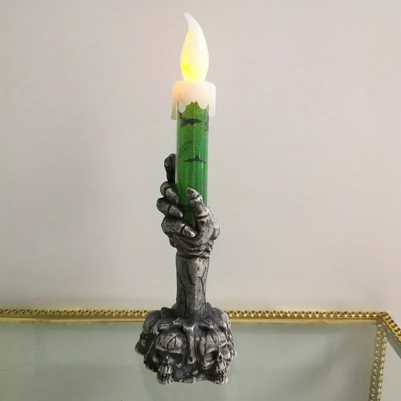 Halloween Skeleton Ghost Hands Led Candles Light Happy Halloween Party Home Decoration Supplies Haunted House Horror Props