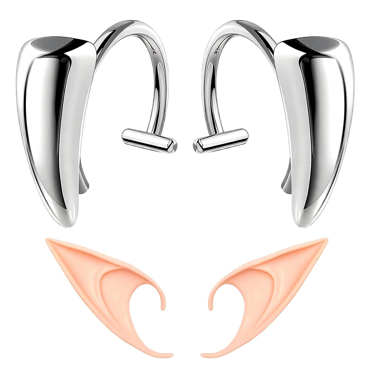1pair Cosplay Fairy Elf Ears Soft Pointed Tips Anime Party Dress Up Costume Masquerade Accessories For Halloween Christmas Party