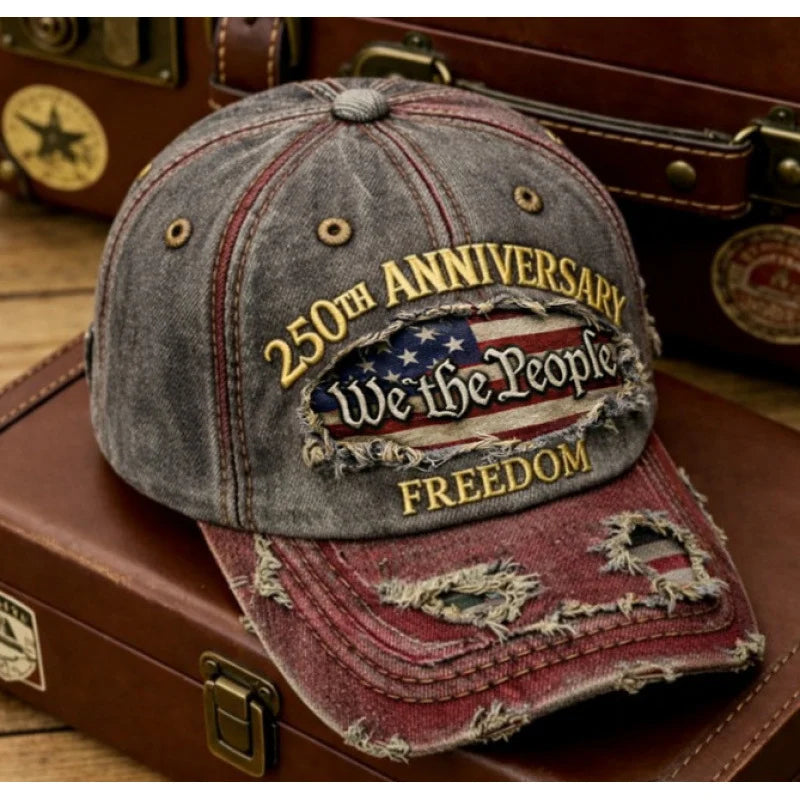 Breathable Patriotic Baseball Cap US 250th Anniversary Cap Retro Washed Versatile Patriotic Cap US 250th Anniversary Tribute Hat