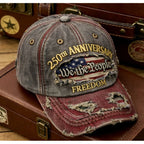 Breathable Patriotic Baseball Cap US 250th Anniversary Cap Retro Washed Versatile Patriotic Cap US 250th Anniversary Tribute Hat