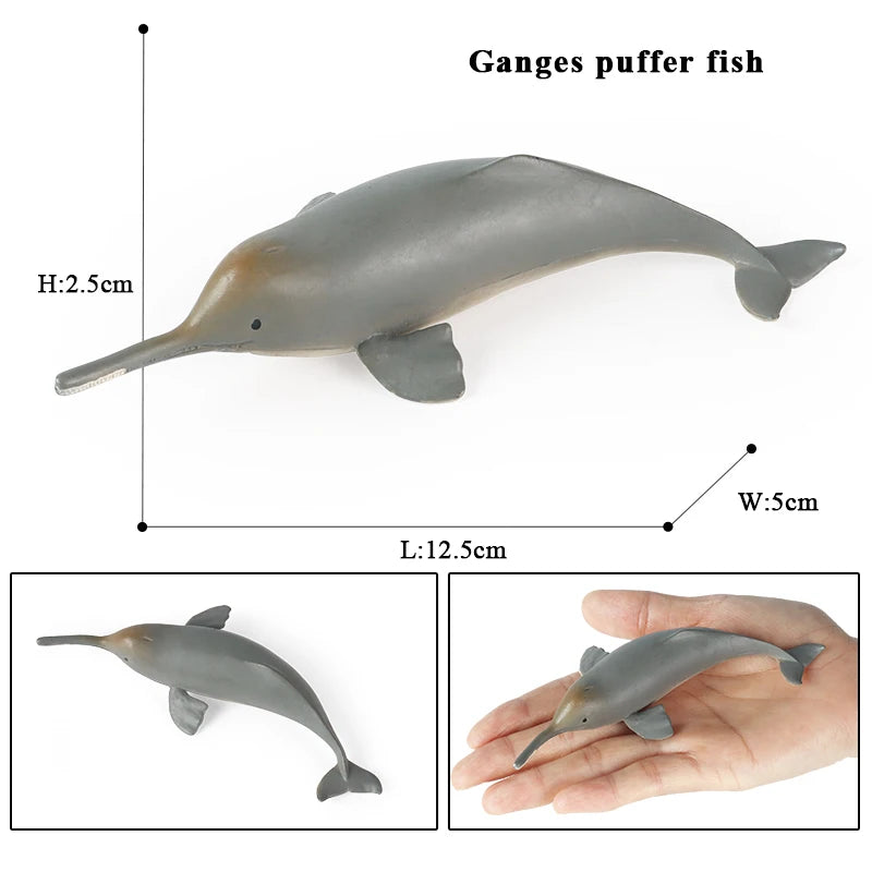 Oenux Ocean Life Animals Whale Dolphin Basking Shark Narwhal Tropical Fish Model Action Figures PVC Education Toy Kids Gift