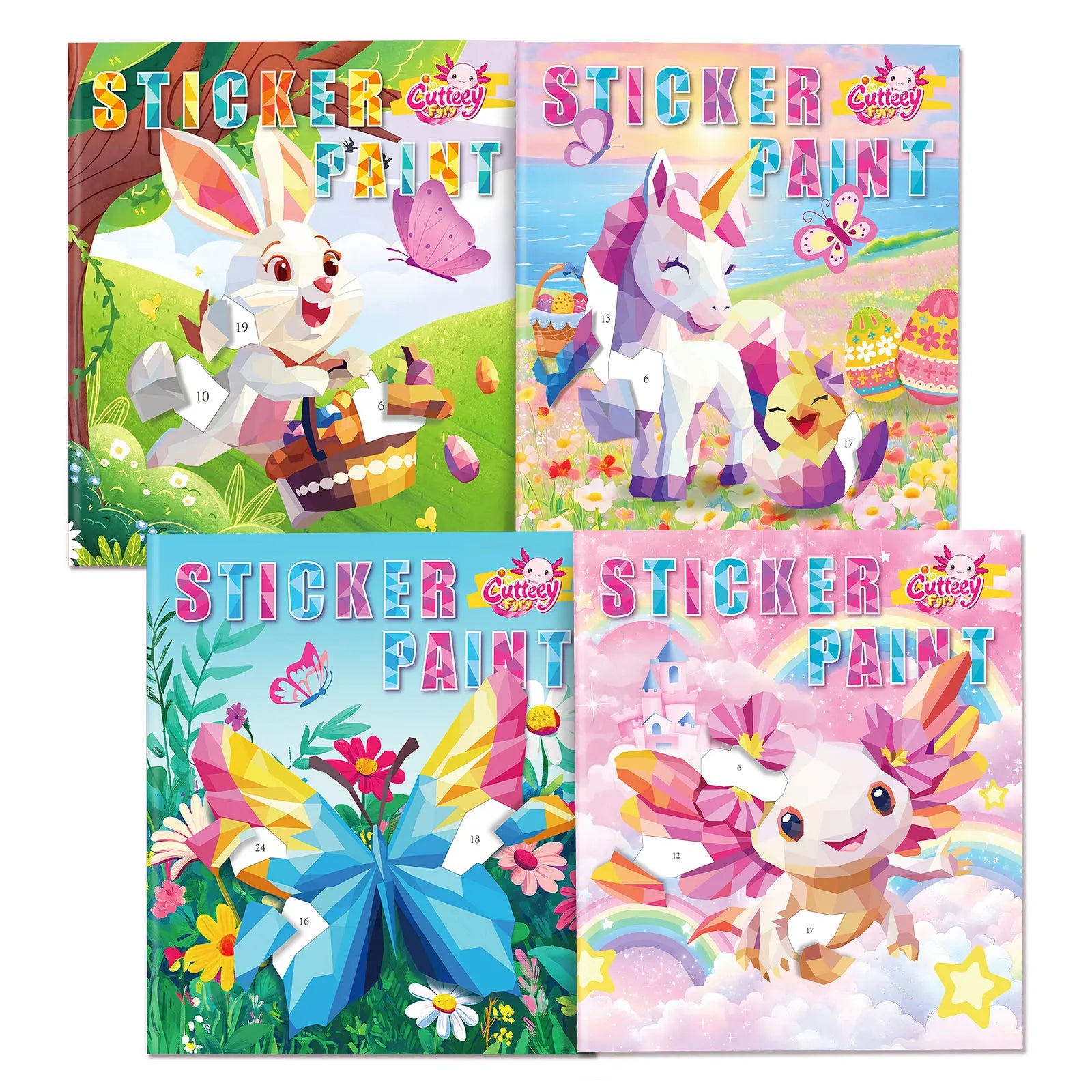 1/2PCS CutteeyFyry Sticker Book By Number Unicorn Stickers Paint Book For Kids Paint by Number Sticker Book Keep Kids Busy