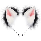 Handmade Faux Fur Animal Ears Headband Furry Cat Fox Ear Hairhoop Headwear Costume Accessory for Cosplay Masquerade