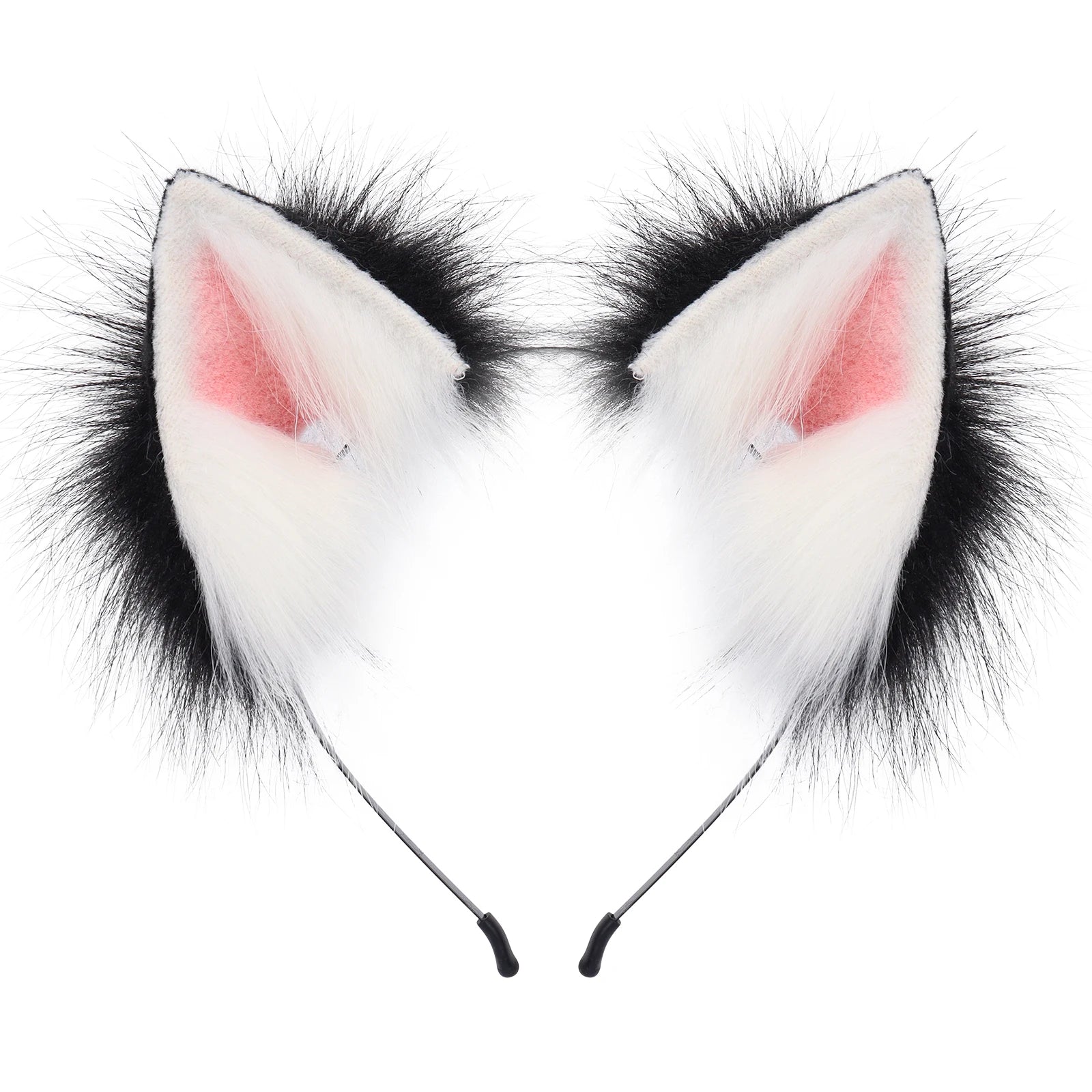 Handmade Faux Fur Animal Ears Headband Furry Cat Fox Ear Hairhoop Headwear Costume Accessory for Cosplay Masquerade
