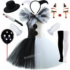The Clown Costume Terrifier Art Girl Black White Fancy Tutu Dress Horror Joker Dress for Girls Halloween Carnival Party Costumes