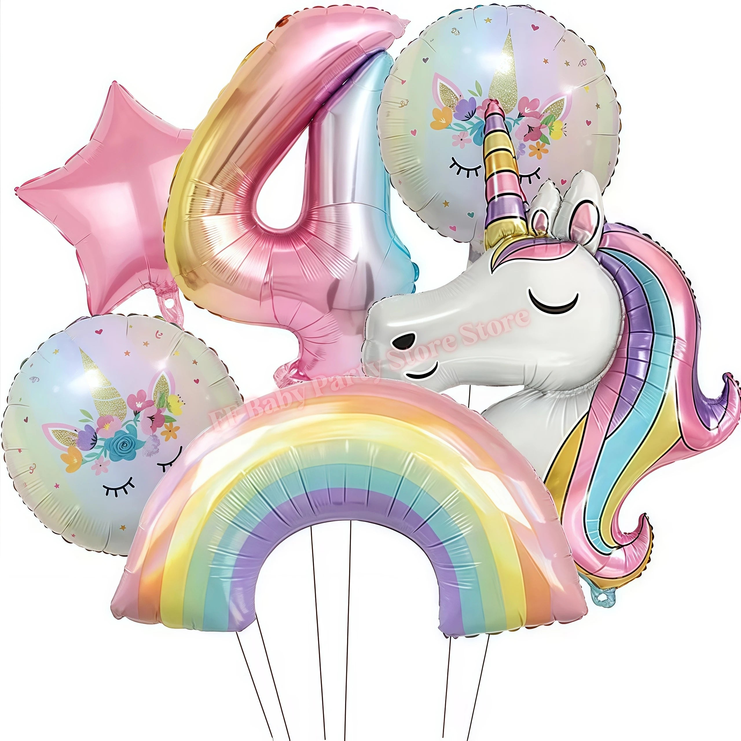 Kids Girls Unicorn Birthday Party Decoration Plate Cup Happy 1st Unicorn 3D Balloon Kid Favors Gift Wedding Baby Shower Supplies