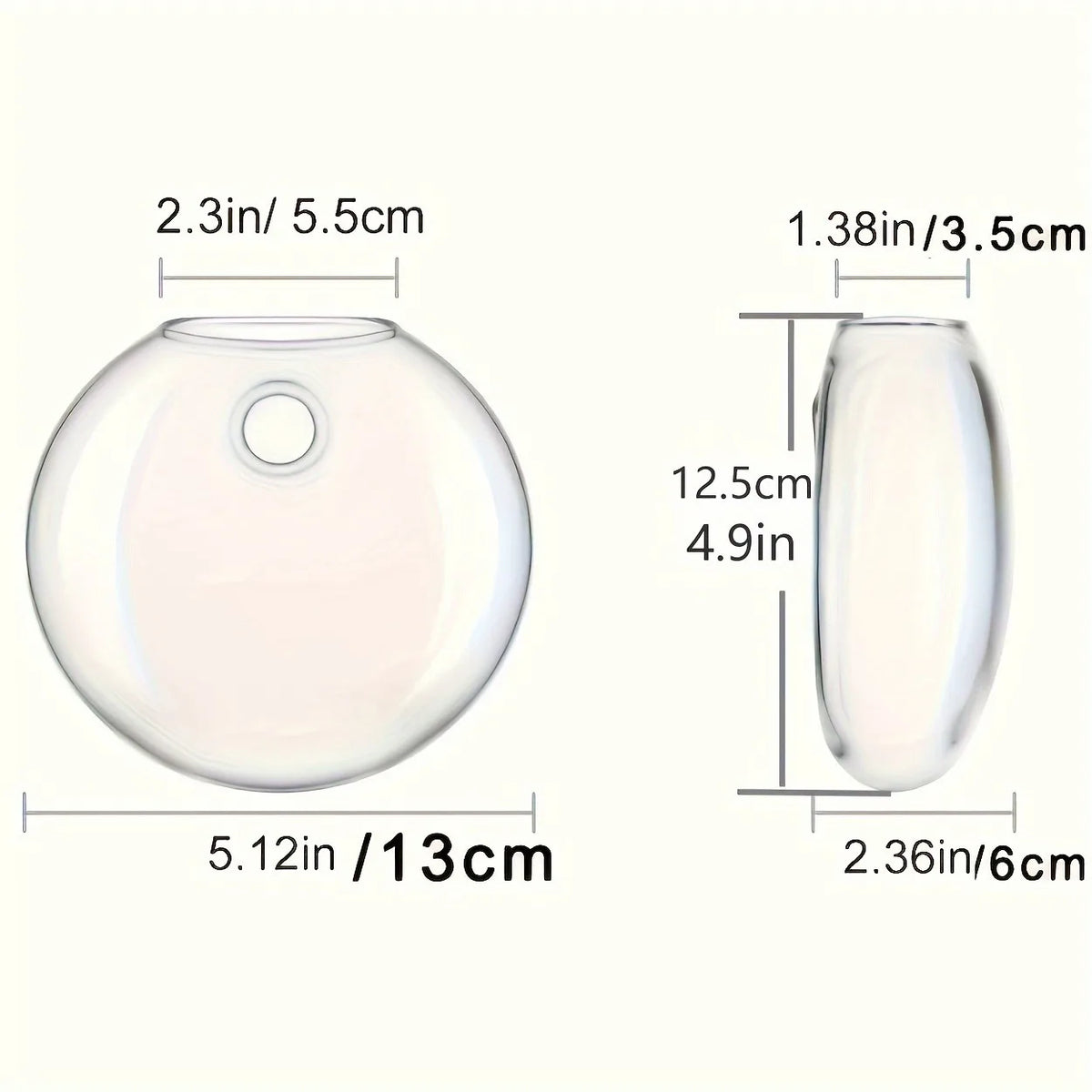2/4/6 Pack Wall Hanging Glass Terrarium - Self-Watering Hydroponic Planter for Home Office Decor, Handmade Round Crystal Vase