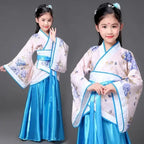 chinese Folk Dance new year clothes traditional hanfu for girls kids dragon dress ancient Stage Carnival costume Clothing skirt