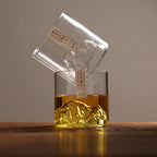 Japanese Glass Glacier Mountain Teacup Mt. Fuji Heat-resistant Glass Teacup Office Handy Retro Wine Glass Whisky Cup Home