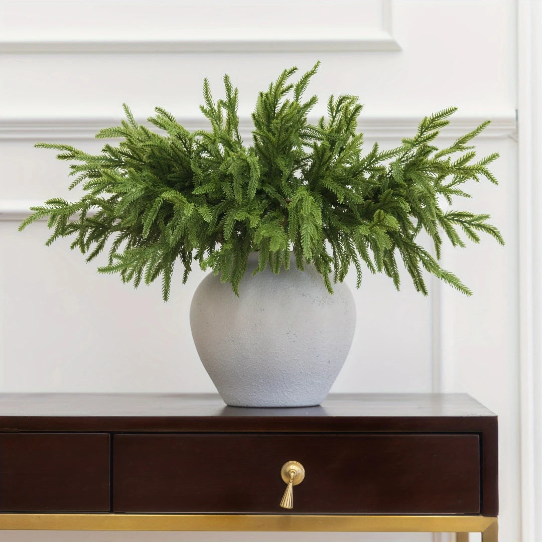 24/12pcs Artificial Cedar Sprigs - Perfect for Christmas & Winter Home Decor, Tabletop Accents