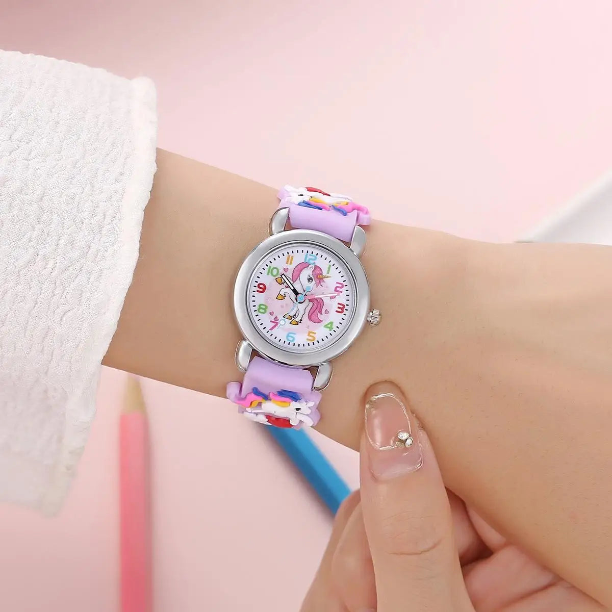 Colorful Cartoon Unicorn Watch for Kids – Quartz Student Watch