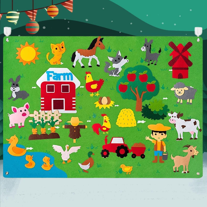 Farm Animals Felt Story Board for Kids Learning & Storytelling