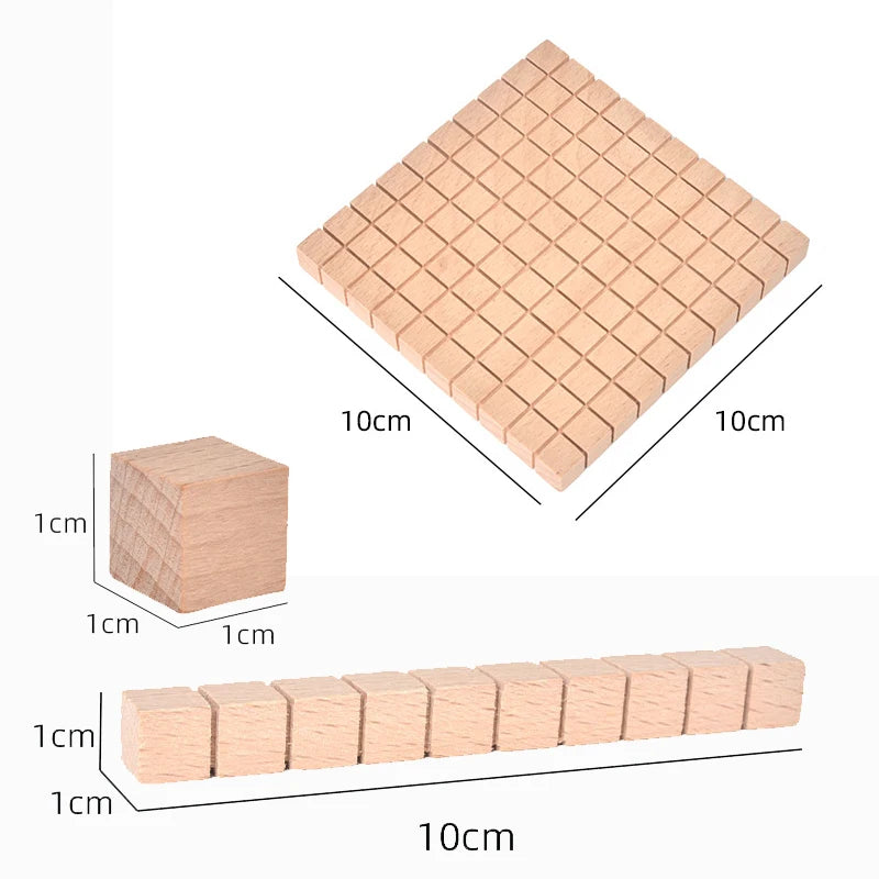Wooden Montessori Math Toys Decimal Teaching Arithmetic Game