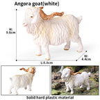 Oenux Classic Farm Animal Simulation Sheep Goat Argali Antelope Model Action Figure Poultry Figurines Cute Toy For Kid Gift