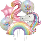 Rainbow Unicorn Foil Balloon 32inch Gradient Number Balloon Unicorn Party Supplies Unicorn Birthday Party Decoration Baby Shower