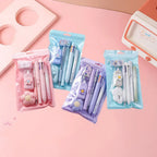 7-In-1 Stationery Set Children Back To School Gel Pen Highlighter Ballpoint Pen Eternal Pencil Tape Eraser Kids Prize Xmas Gift