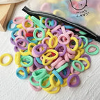 50/100Pcs Colorful Basic Nylon Ealstic Hair Ties for Girls Ponytail Hold Scrunchie Rubber Band Kid Fashion Hair Accessories