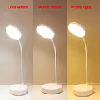 Flexible LED Desk Lamp with 3-Level Dimmer, USB Powered, Eye-Caring, Warm, White Light, Perfect for Home, Office, Reading, Study