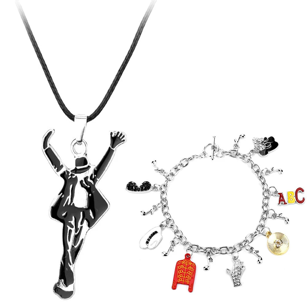 Artist Singer Michael Jackson BAD Necklace Rock Roll Everlasting Classic MJ Pendant Hot Charm Punk Jewelry Men Women Gift
