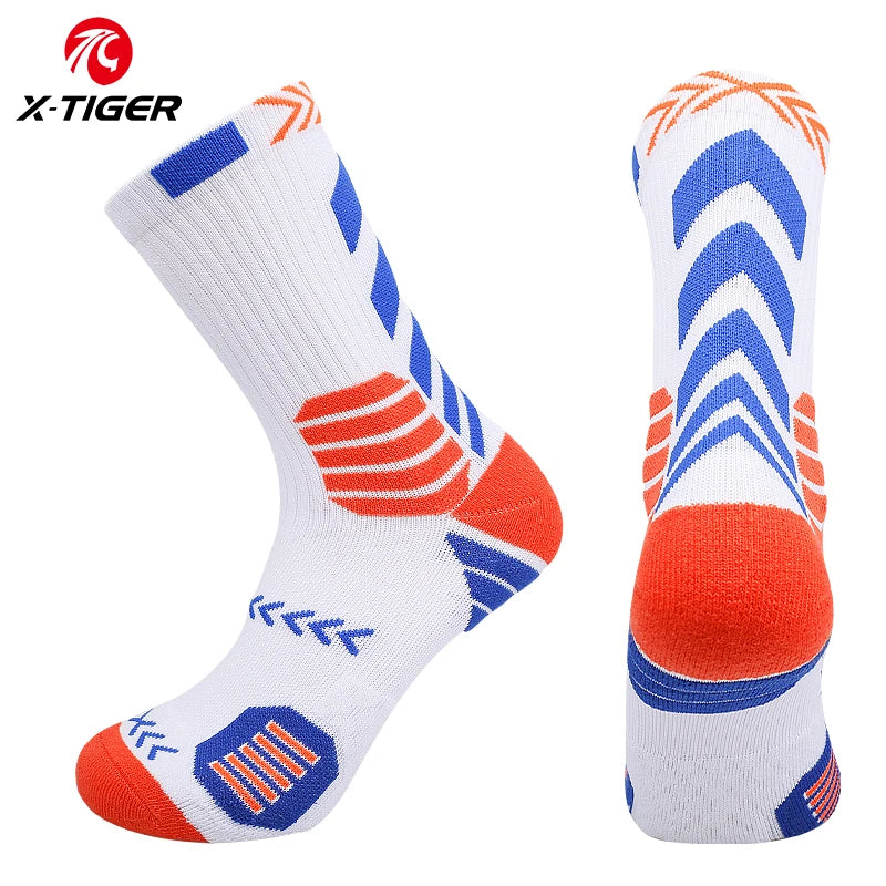 X-TIGER Sports Cycling Socks Breathable Cotton Aero Socks Bicycle Sock Running Hiking Camping Football Basketball Socks Unisex