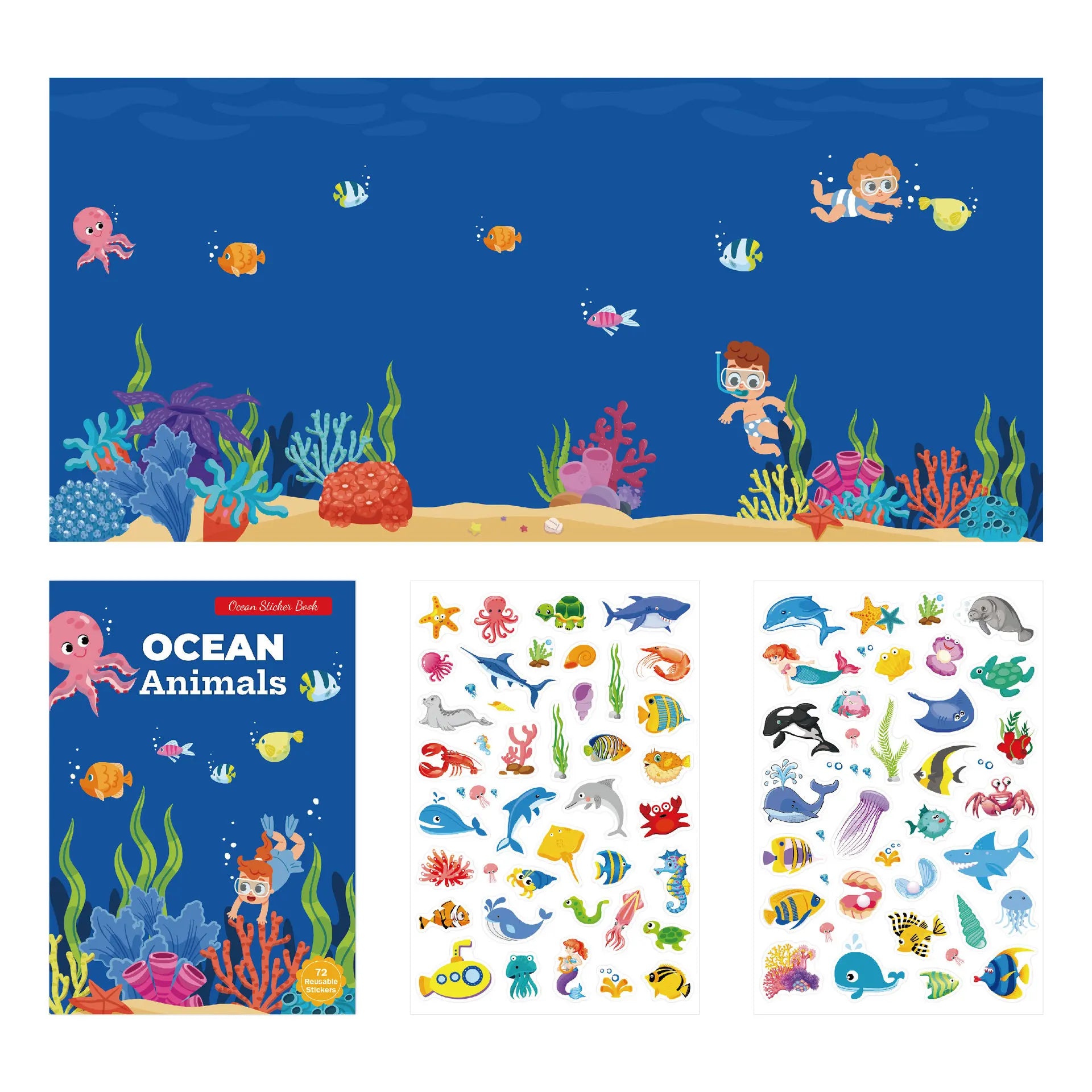 New Sticker Book Focus Potential Development Reusable Stickers Cartoon Animal Enlightenment Baby Early Education Book For Kids