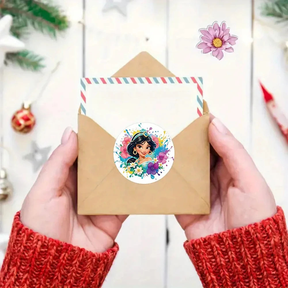 500pcs Disney Mix Anime Stickers Roll Cute Princess Mickey Mouse Sealing Label Decoration Decals Children Party Sticker Toy Gift
