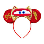 2025 New Style Mickey Minnie Ear Headband Sequin Bows Girl Adult Kids Halloween Party Cosplay Hair Accessories Princess Hairband