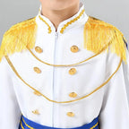 7 Pieces King Carnival Costume Medieval Royal Red Prince Full Set Outfits Halloween Birthday Party Fancy Dress Up Cosplay Wear