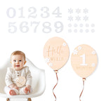 2Pcs Baby Wooden Balloon Milestone Cards Photography Accessories Baby Photography Shooting Props For Newborn Birthing Gifts