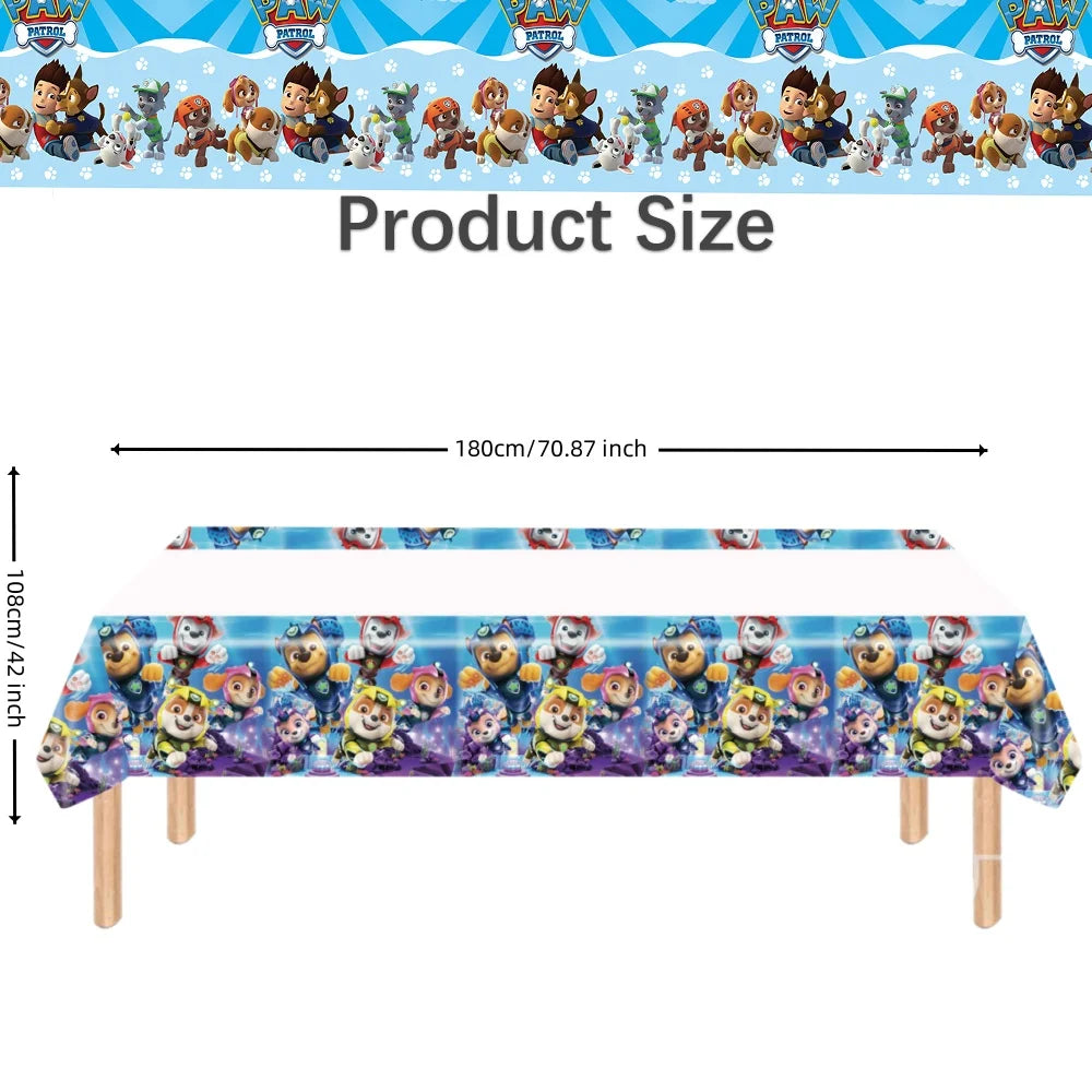 Birthday Paw Patrol Tablecloth Disposable Table Cloth Table Cover Paw Patrol Birthday party Decoration Party Favors supplies