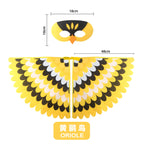 Animal Bird Wings+Mask Suit Stage Performance Peacock Owl Parrot Bird Felt Cape Halloween Bird Funny Party Cosplay Cloak