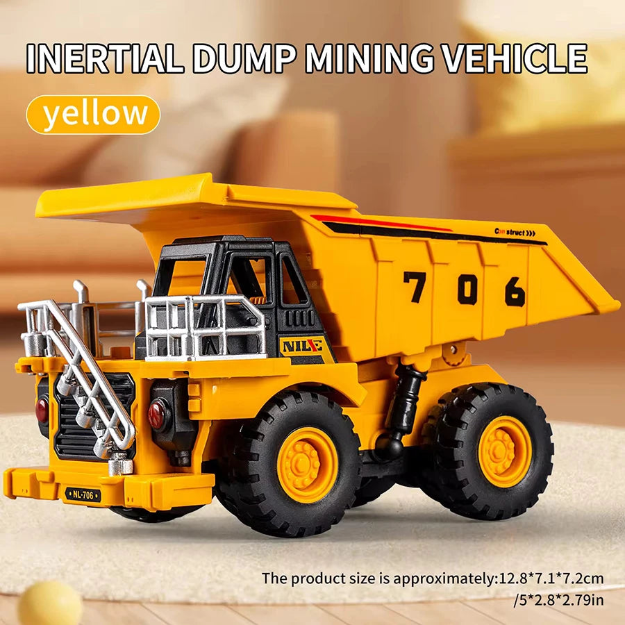 1pcs Mini Children Inertia Car Toy Simulation Mining Engineering Car Toy Model Creative  Games Pull Back Car Mining Car Boy Gift
