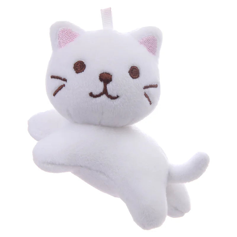 Cartoon Cute Six-Color Tilt Head Lying Plush Toy Cat Kitten Doll Backpack Pendant Decoration Christmas Halloween Gift Preferred