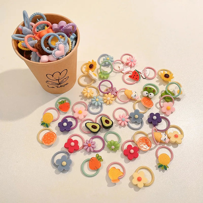 Baby thumb hair circle children's rubber band lovely girl's hair accessories tie hair rubber band does not hurt hair and has