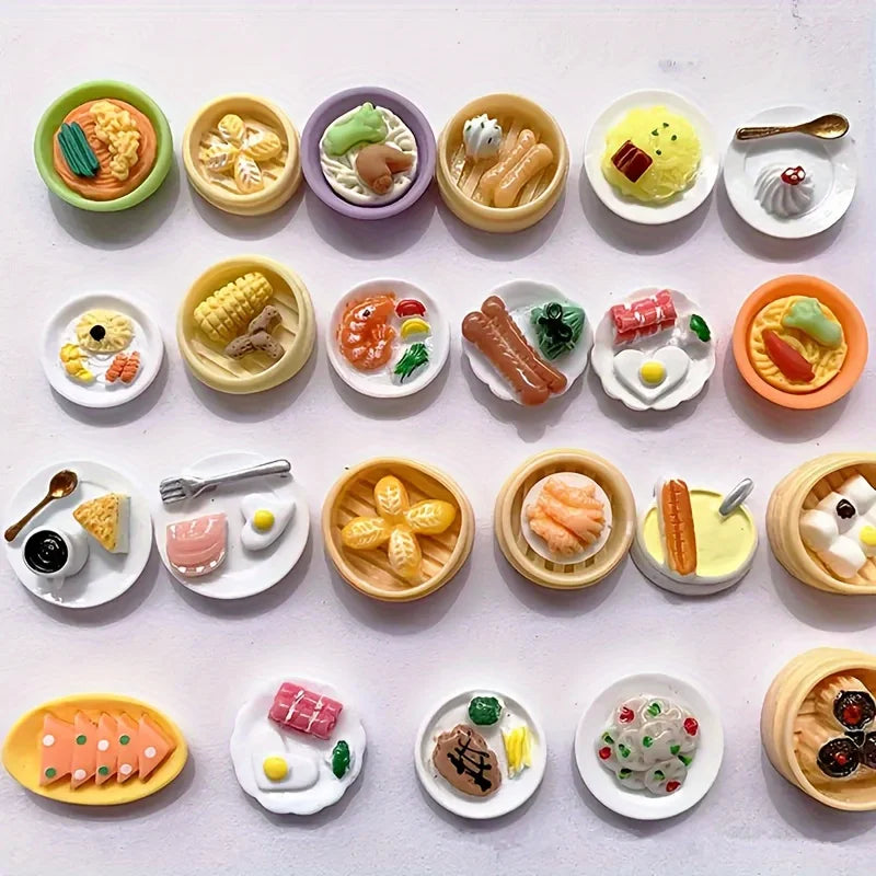 Mini Food Toys Resin Dolls | DIY Kitchen Accessories for Kids & Gifts