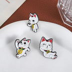 Turbo Granny Cat Spying Enamel Pins Cartoon Anime Characters Cat Running Middle Finger Brooches Lapel Badge Funny Jewelry Gifts