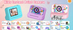Children Instant Print Digital Camera Photo Color Label Thermal Print Camera for Kids 3-12 Age Best Birthday Festive Gifts