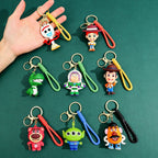 Disney Toy Story Figure Keyring Woody Buzz Alien Smarty Pants Car Keychain Cute Doll Pendant Birthday Christmas Gift for Kids