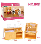 Forest Animal 1/12 Dollhouse Furniture Bedroom Kitchen Bathroom Set Miniature Simulation Dolls Accessories DIY Toys Girls