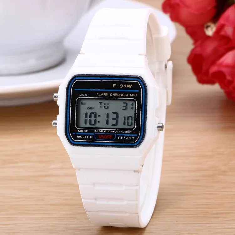 Rose Gold Digital Sports Watch – Retro Electronic Wristwatch
