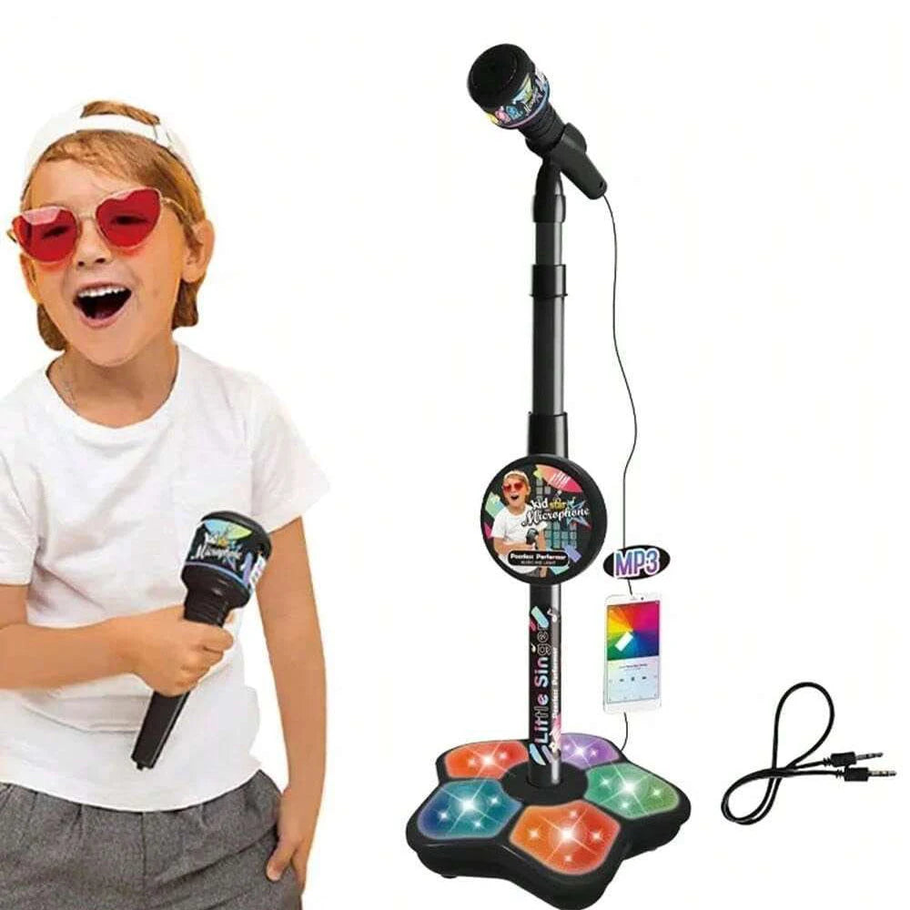 Kids Microphone Stand Toy Portable Karaoke Machine for Children