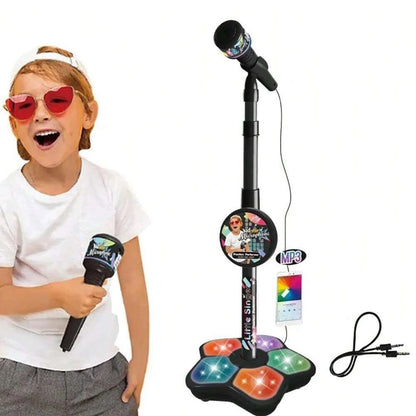 Kids Microphone Stand Toy Portable Karaoke Machine for Children